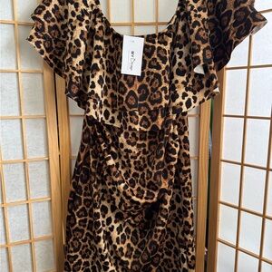 Leopard Print Ruffle Dress